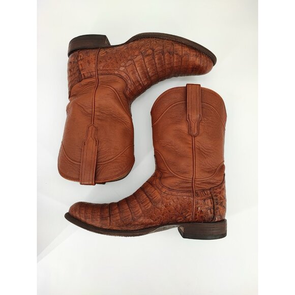 Tecovas Caiman Belly Cowboy Boots Brown Exotic Leather Western Men 10 EE main image 7
